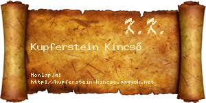 Kupferstein Kincső névjegykártya